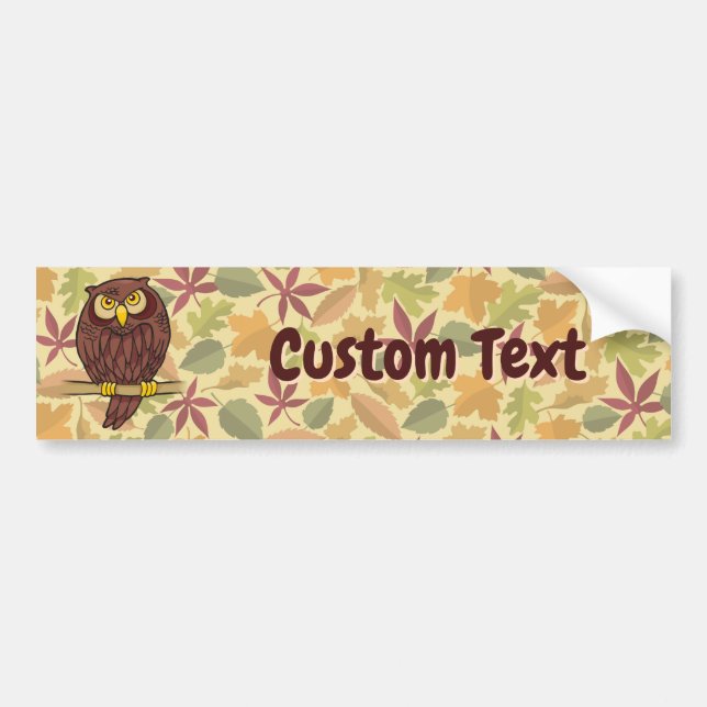 Owl Cartoon Bumper Sticker (Front)