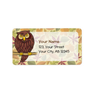 Owl Cartoon Label