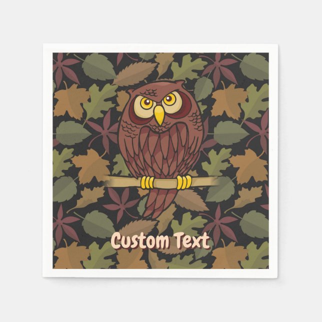Owl Cartoon Paper Napkins (Front)