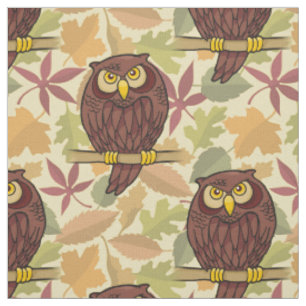 Owl Cartoon Pattern Fabric