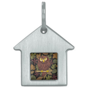 Owl Cartoon Pet Name Tag