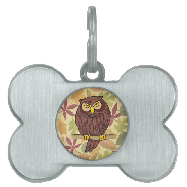 Owl Cartoon Pet Tag (Front)