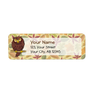 Owl Cartoon Return Address Label