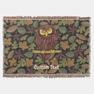 Owl Cartoon Throw Blanket
