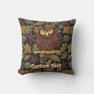 Owl Cartoon Throw Pillow