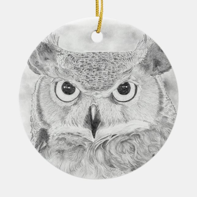 Owl Ceramic Ornament (Front)