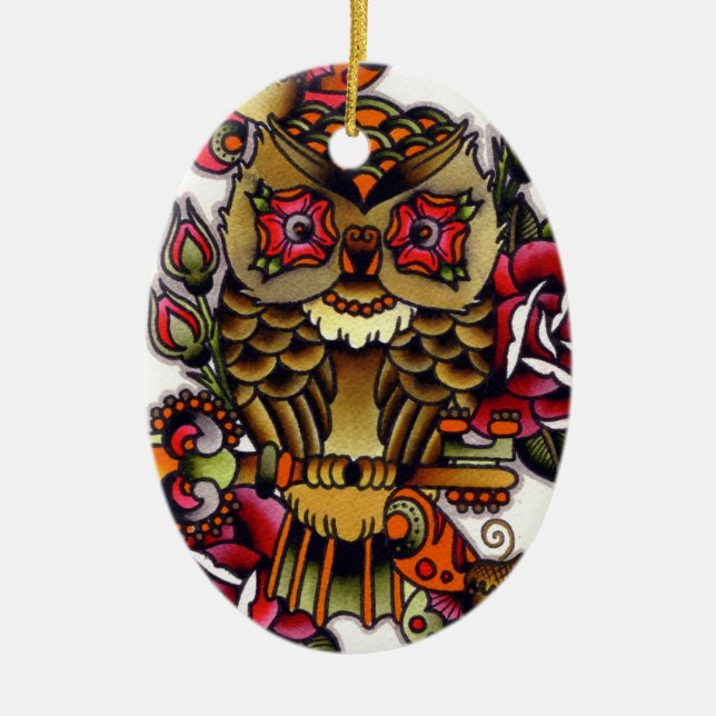 owl ceramic ornament (Front)