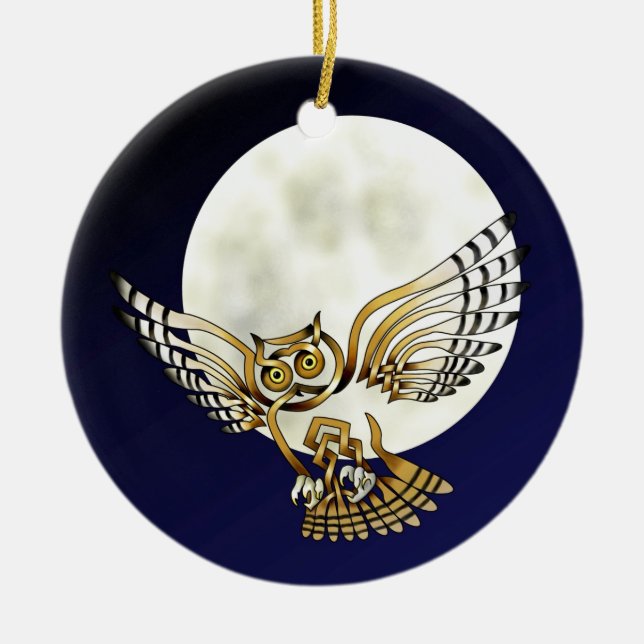 Owl Ceramic Tree Decoration (Front)