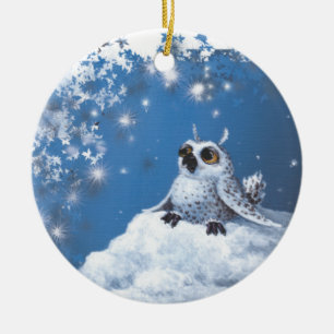owl ceramic tree decoration