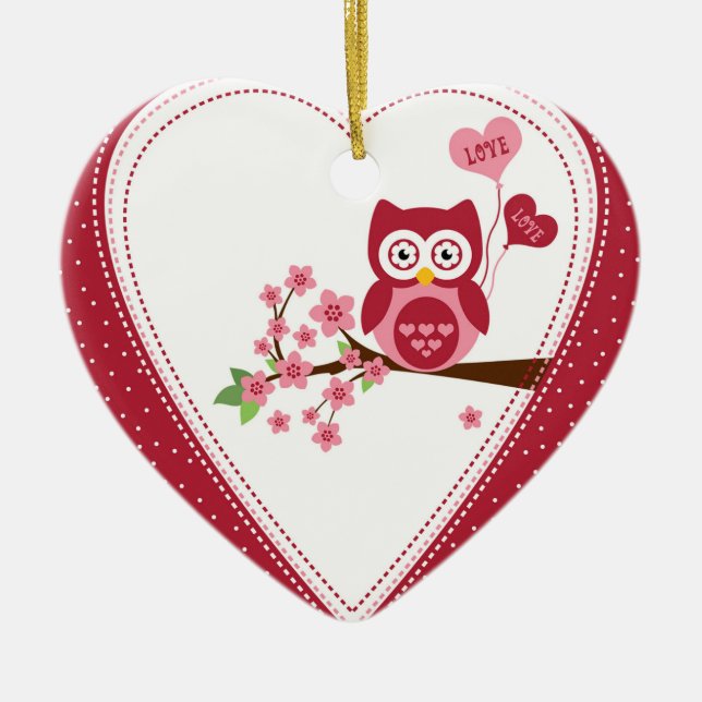 Owl Ceramic Tree Decoration (Front)