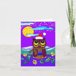 Owl Christmas Cute Christian Art Creationarts Holiday Card