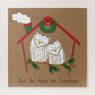 Owl Christmas Cute Funny Holiday Jigsaw Puzzle