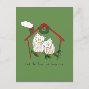 Owl Christmas Cute Funny Holiday Postcard