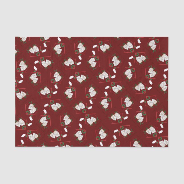 Owl Christmas Cute Funny Holiday Tissue Paper (Front)