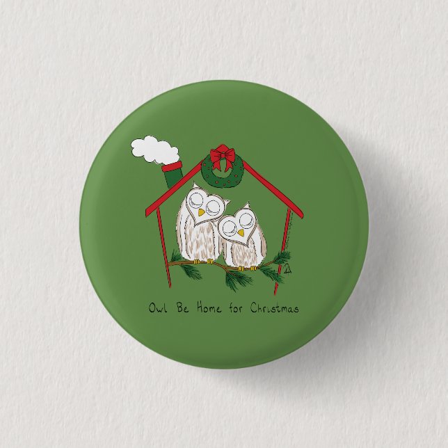 Owl Christmas Cute Kids 3 Cm Round Badge (Front)