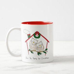 Owl Christmas Cute Kids Two-Tone Coffee Mug