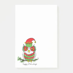 Owl Christmas Funny Cartoon Post-it Notes