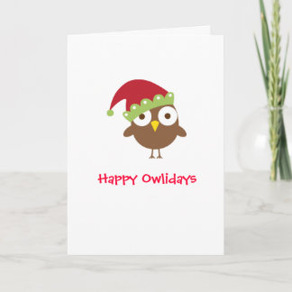 Owl Christmas Greeting Card