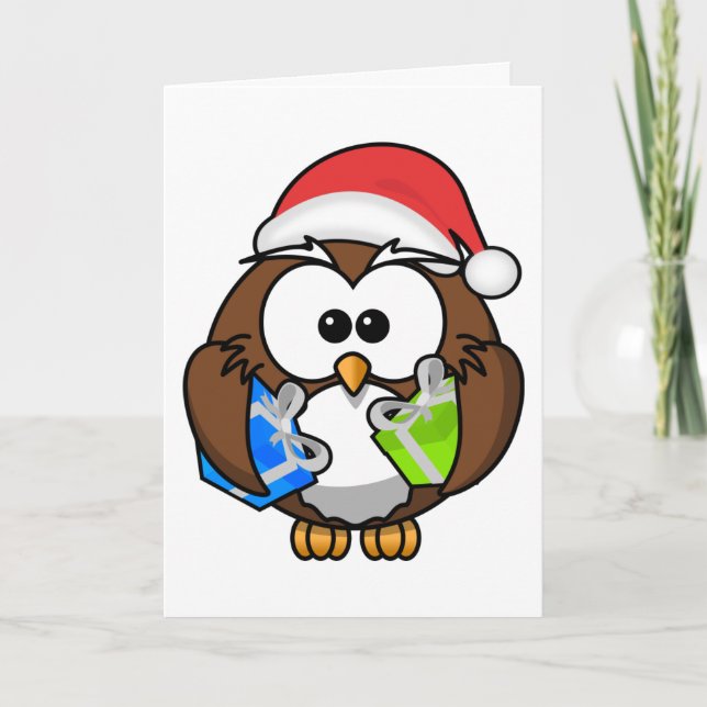 Owl Christmas Holiday Card (Front)