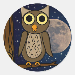 owl classic round sticker