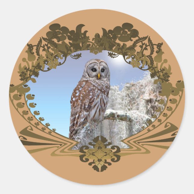 Owl Classic Round Sticker (Front)