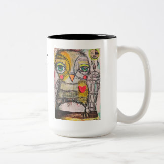 Owl Coffee Mug! Be Wise and Follow your Dreams Two-Tone Coffee Mug