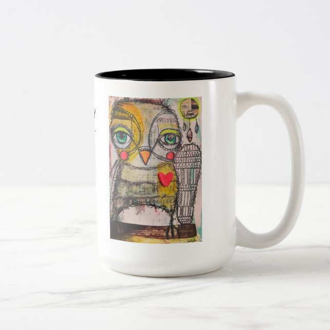 Owl Coffee Mug!  Be Wise and Follow your Dreams Two-Tone Coffee Mug (Right)
