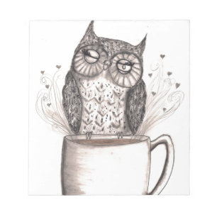 Owl Coffee Time Notepad
