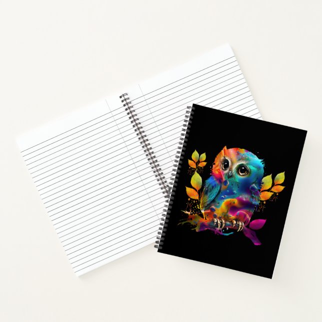 OWL COLORFUL ABSTRACT  NOTEBOOK (Inside)