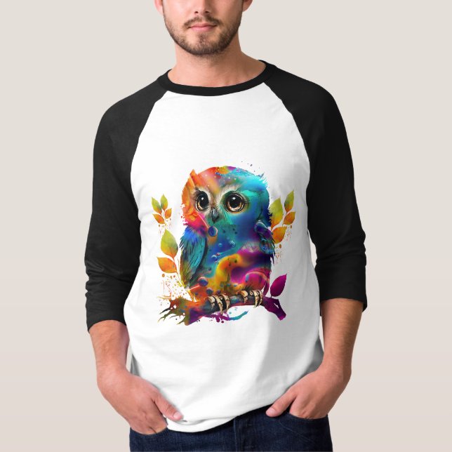 OWL COLORFUL ABSTRACT  T-Shirt (Front)