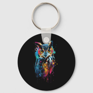 Owl Colourful  Key Ring