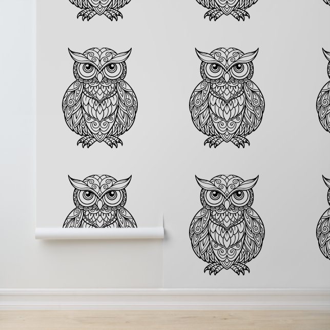 Owl Colouring Page Wallpaper (Application)