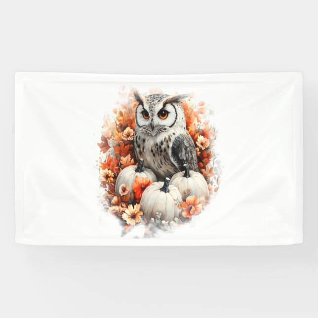Owl Country Pumpkin Banner (Horizontal)