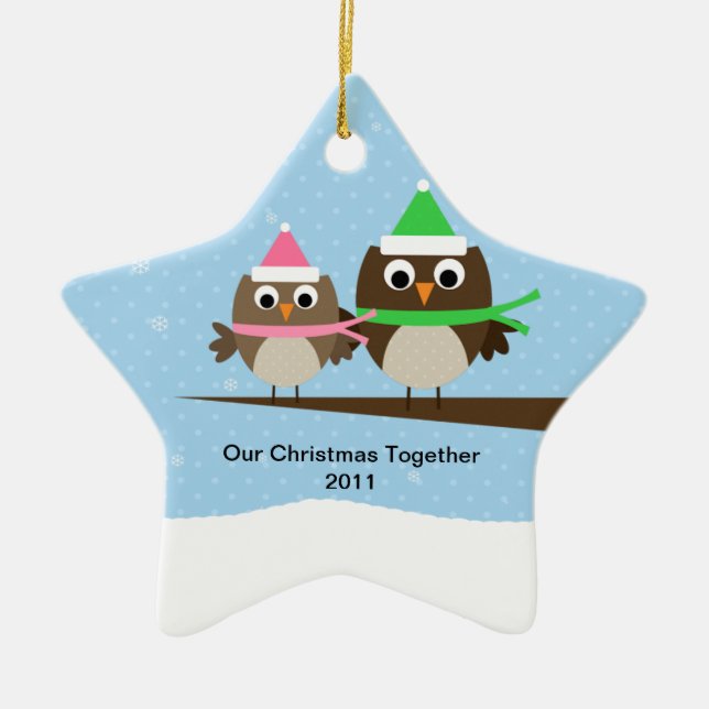 Owl Couple Double Sided Ornament (Front)