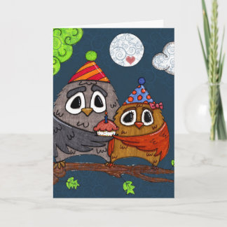 Owl Cupcake Birthday Card