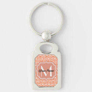 Owl Custom Monogram, Personalized Name Key Ring