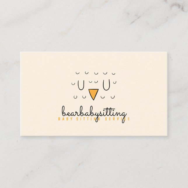 Owl Cute Bird Face Animal Baby Business Card (Front)