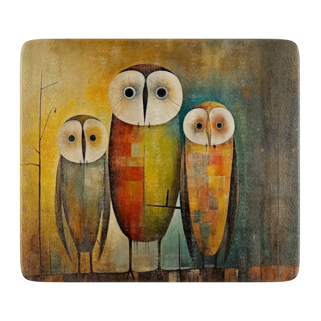 Owl Cutting Board, Owl Food Prep Board (Front)
