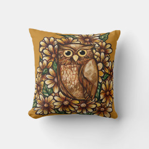 Owl daisies cushion