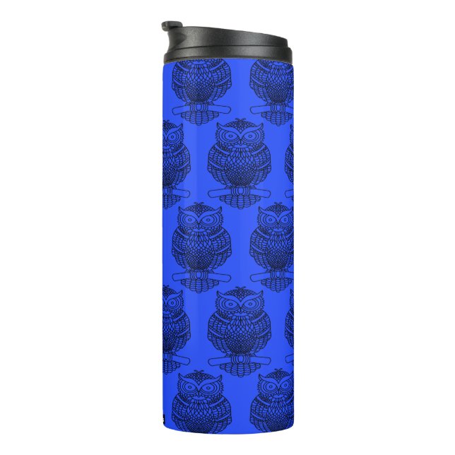 Owl (dark blue) - Thermal Tumbler (Rotated Right)