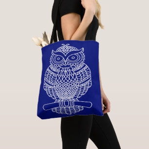 Owl (dark blue) - Tote Bag