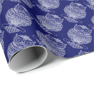 Owl (dark blue) - Wrapping Paper