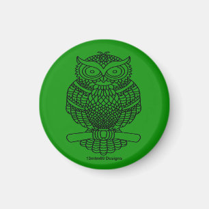Owl (dark green) - Magnet