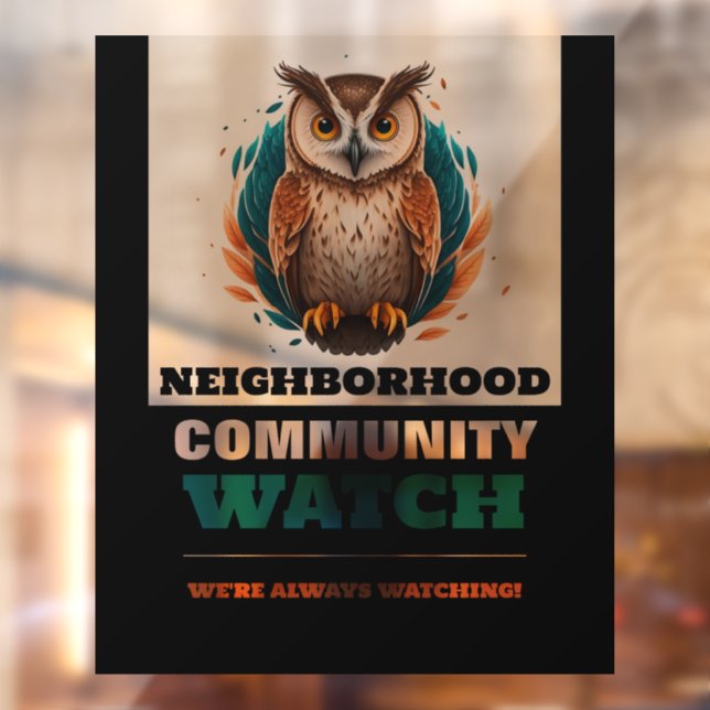 Owl Design, Neighborhood Community Watch Warning (Sheet 2)