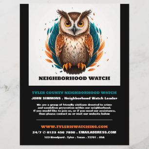 Owl Design, Neighborhood Watch Community Advert Flyer