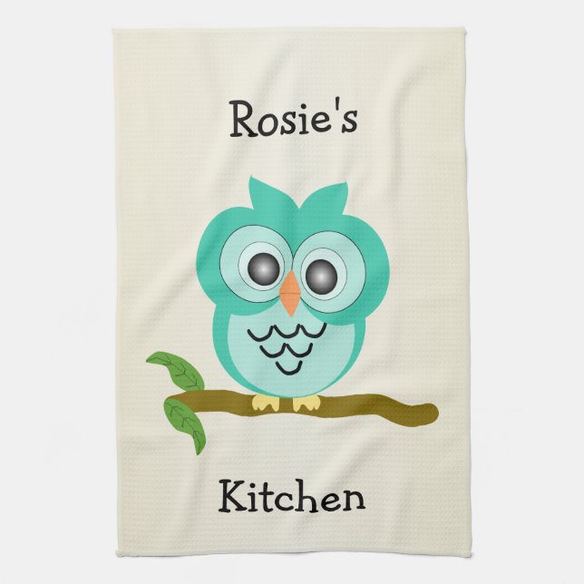 Owl Design Tea Towel (Vertical)