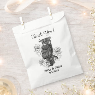 Owl Design Thank You Names Date Favour Bag