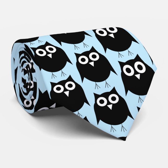 Owl Design Tie (Rolled)