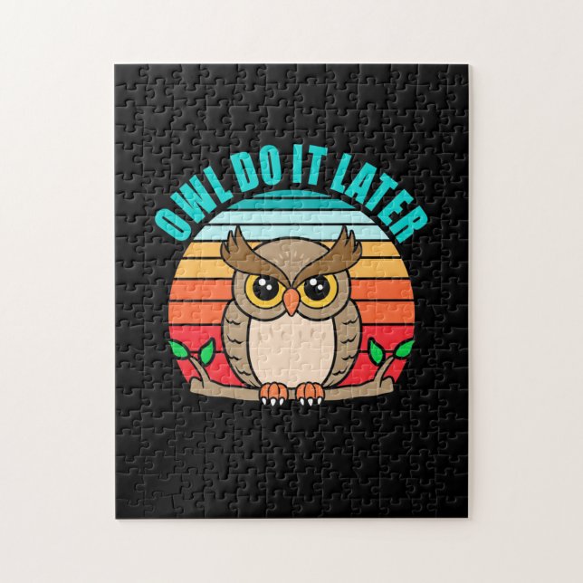 Owl Do It Later Jigsaw Puzzle (Vertical)