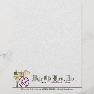Owl, Dragon & Pentacle Pixel Art Personalised Letterhead